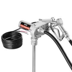 Polttoaineensiirtopumppu 12V 57 l/min 149W automaattisella sulkupistoolilla ja pitkillä letkuilla