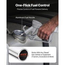 Räjähdyssuojattu polttoaineensiirtopumppu 12 V 76 l/min alumiiniseos 4 m poistoletku manuaalinen suutin