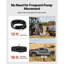 Räjähdyssuojattu polttoaineensiirtopumppu 12 V 61 L/min alumiiniseos ja valurauta 4 m poistoletku