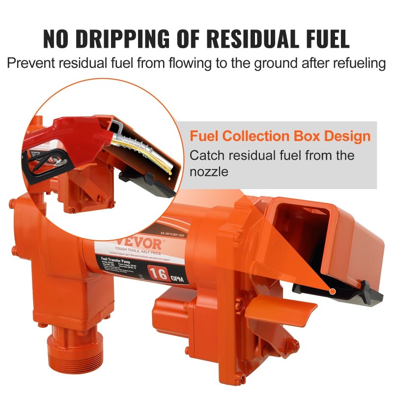 Räjähdyssuojattu 12 voltin polttoaineensiirtopumppu valurauta-alumiiniseos 60,5 litraa minuutissa 0,25 hevosvoimaa