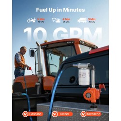 Polttoaineensiirtopumppu 12 voltin 40 l/min valurauta ja alumiini kannettava automaattisulkuinen täyttösuutin