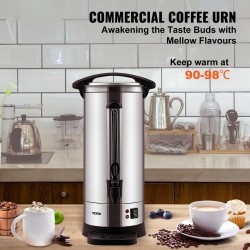 Kahvipannu ruostumattomasta teräksestä 16,4 l noin 110 kuppia 1500W kaksoisseinällä irrotettavalla virtajohdolla