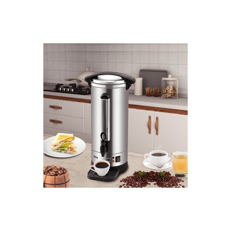 Kahvipannu ruostumattomasta teräksestä 16,4 l noin 110 kuppia 1500W kaksoisseinällä irrotettavalla virtajohdolla