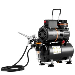 Airbrush setti kompressorilla 3,5 l ilmasäiliö 0,3 mm suutin elintarvikekoristeluun
