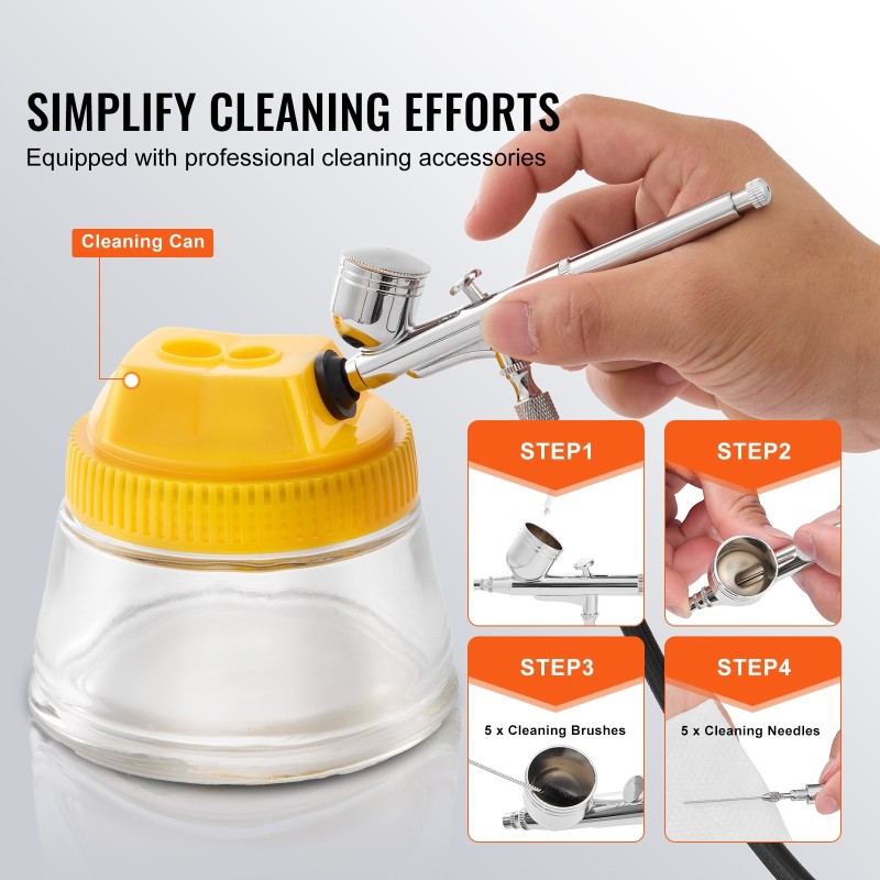 Airbrush-setti 3 airbrushia suutinkoot 0,2 0,3 0,8 mm kaksituulettiminen kompressori kakkukoristeluun