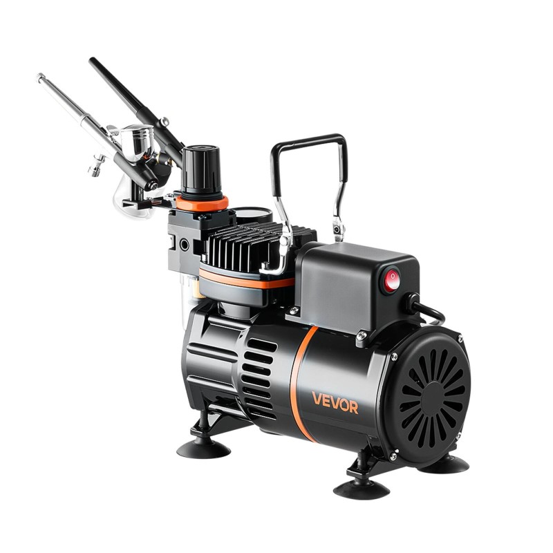 Airbrushsetti kompressorilla 3 kaksitoimista airbrushia 0,3 0,3 0,8 mm akryylivärit