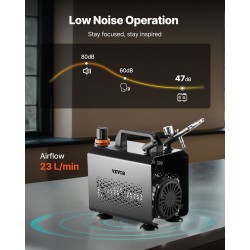Airbrush-paketti 120 W kompressorilla kaksitoiminen kynä 3 suutinta akryylimaaleilla
