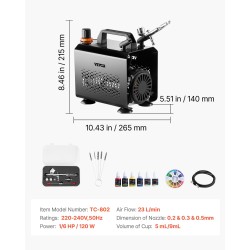 Airbrush-paketti 120 W kompressorilla kaksitoiminen kynä 3 suutinta akryylimaaleilla