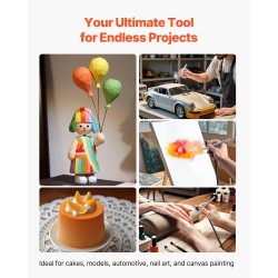 Ilmaruiskupaketti 1/6 hv kompressorilla ja säiliöllä 3 kaksoistoimista kynää akryylimaaleilla