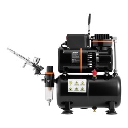 Ilmasivellinsarja 120 watin kompressorilla säiliöllä kaksoistoiminen 0 3 mm suutin akryylimaalit ja letku