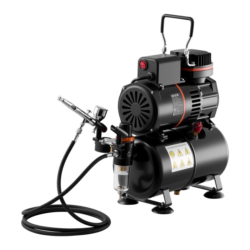 Ilmasivellinsarja 120 watin kompressorilla säiliöllä kaksoistoiminen 0,3 mm suutin akryylimaalit ja letku