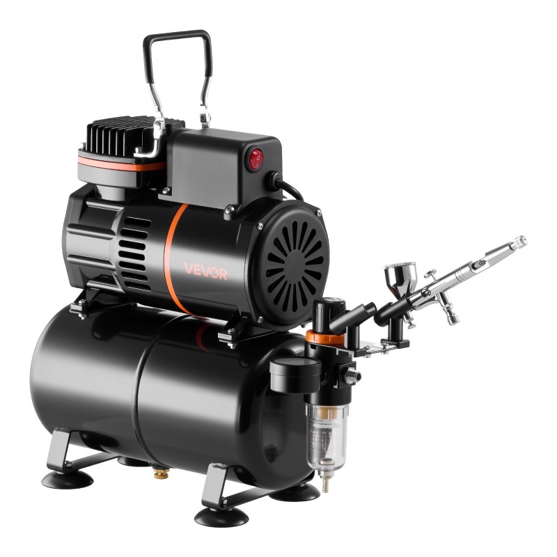 Ilmasivellinsarja 120 watin kompressorilla säiliöllä kaksoistoiminen 0,3 mm suutin akryylimaalit ja letku