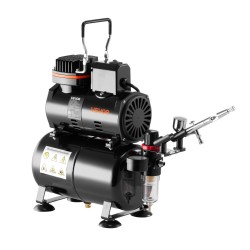 Airbrush-maaliruiskusarja kompressori 3 L säiliö kaksoistoiminen ruisku 3 suutinta akryylivärit hiljainen