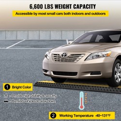 Kaapelisuoja-ramppi kumi ja PVC-kansi 94,5 x 50 x 8 cm 3-kanavainen