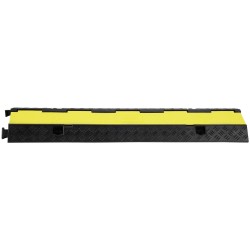 Kaapelisuoja-ramppi 5 kpl kumi ja PVC 2-kanavainen 98×24×4,5cm musta-keltainen