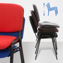 Ken pinottava konferenssi-istuintuoli kangasverhoilulla ja metallirungolla