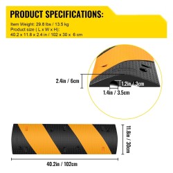 Kuminen hidastetöyssy 2-kanavainen kaapelisuoja 102 x 30 x 6 cm 2 kpl