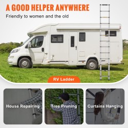 Teleskooppinen alumiinitikas 381 cm pidentettävä kokoon taittuva kannettava