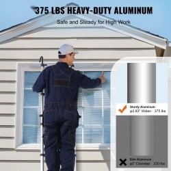 Teleskooppitikas alumiinirunkoinen 5,0 m 170 kg kantavuus monipainikejärjestelmällä liukuestejaloilla