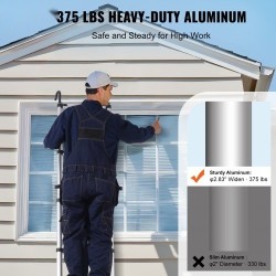 Teleskooppitikas alumiiniseoksesta 16 askelmaa 6,19 m 170 kg kantavuus liukumattomilla jalkatyynyillä