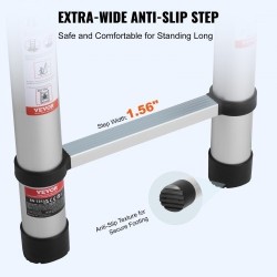 Teleskooppitikas alumiiniseoksesta 16 askelmaa 6,19 m 170 kg kantavuus liukumattomilla jalkatyynyillä