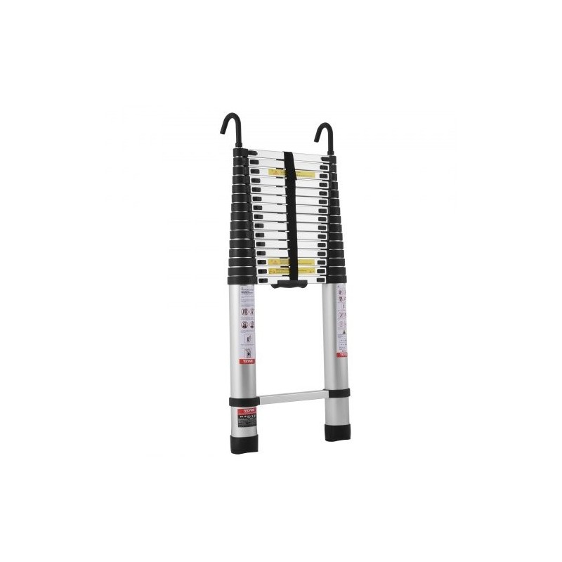 Teleskooppitikas alumiiniseoksesta 16 askelmaa 6,19 m 170 kg kantavuus liukumattomilla jalkatyynyillä