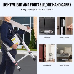 Teleskooppitikkaat alumiinirakenteiset maksimikorkeus 2600 mm 170 kg kantavuus 9 askelta