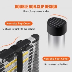 Teleskooppitikkaat alumiiniseoksesta 12 tasoa 459 cm avattuna 190 kg kantavuus