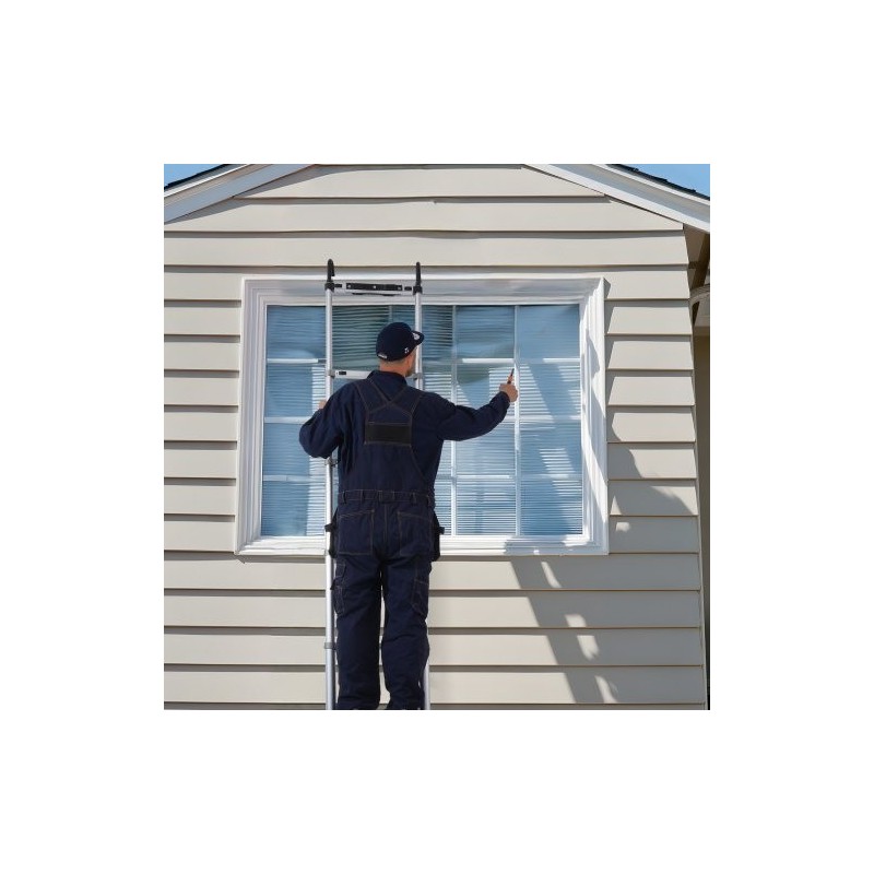 Teleskooppitikas alumiiniseoksesta 6,2 m kokoontaittuva 15 askelmaa 190 kg kantavuus liukuestolliset jalat