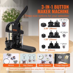 Rintanappikone muovi käyttövalmis 25/32/58 mm muotit 300 kpl nappiosia