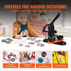 Nappikone muovinen 58 mm stanssilla 500 kpl osilla lapsille ja perheelle