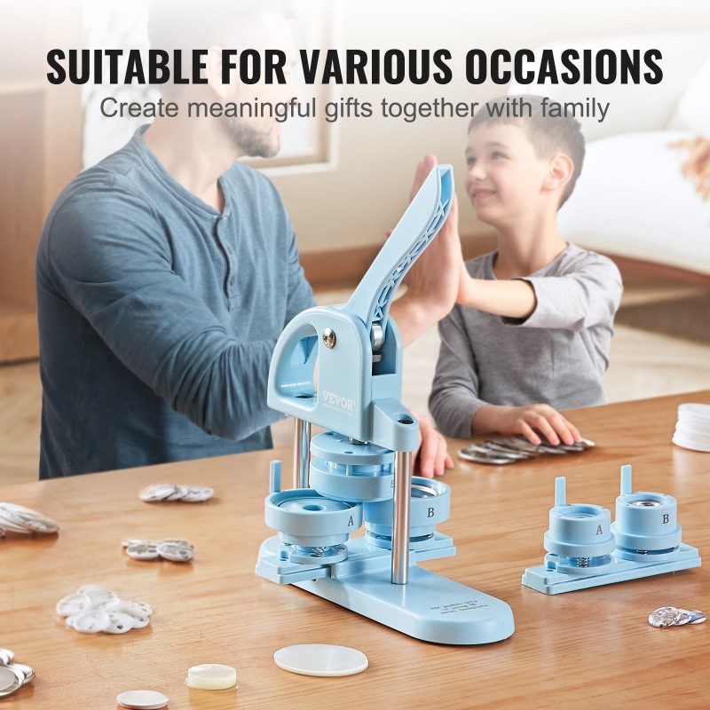 Rintanappikone muovinen 25/32/58 mm muotit 300 osaa sininen lapsille ergonomisella kahvalla