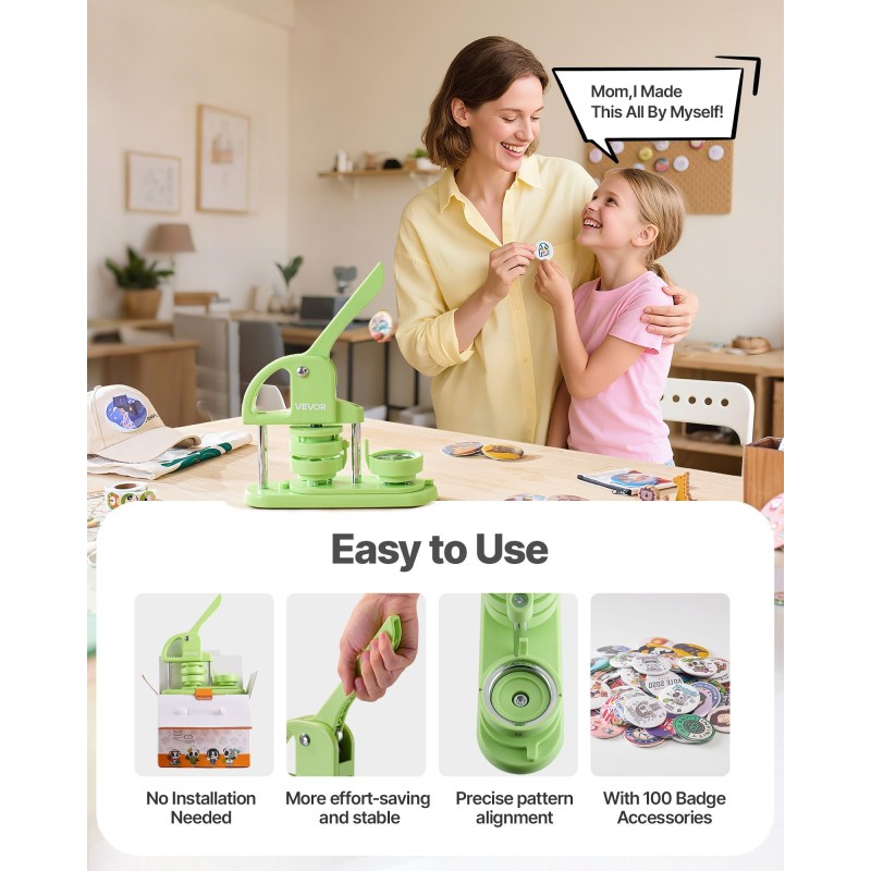 Nappikone 58 mm ABS 100 kpl napin osia vihreä ergonominen kahva