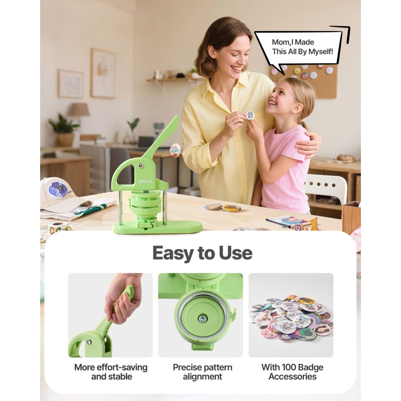 Nappikone ABS-muovi 75 mm 100 kpl nappiosia rintanappeihin pinsseihin avaimenperiin vihreä