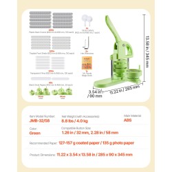 Nappikone ABS-muovi 32 mm ja 58 mm 200 kpl osia vihreä