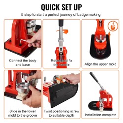 Nappimerkkikone 25 mm manuaalinen rautarunko ABS-muovi 500 osaa ympyräleikkuri taikakirja