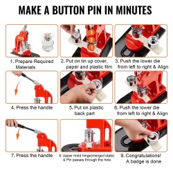 Nappimerkkikone 25 mm manuaalinen rautarunko ABS-muovi 500 osaa ympyräleikkuri taikakirja