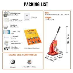 Nappimerkkikone 25 mm manuaalinen rautarunko ABS-muovi 500 osaa ympyräleikkuri taikakirja