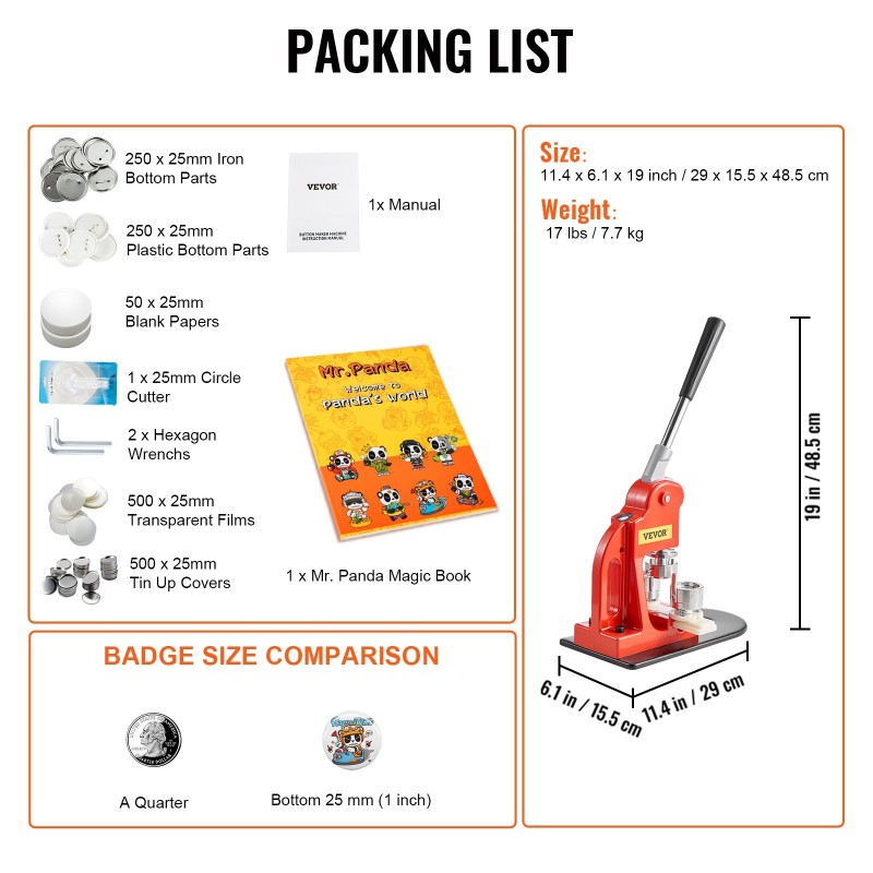Nappimerkkikone 25 mm manuaalinen rautarunko ABS-muovi 500 osaa ympyräleikkuri taikakirja