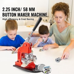 Nappimerkintäkone 58 mm rauta ja ABS-muovi manuaalinen 500 kpl nappiosia ympyräleikkurilla taikakirjalla