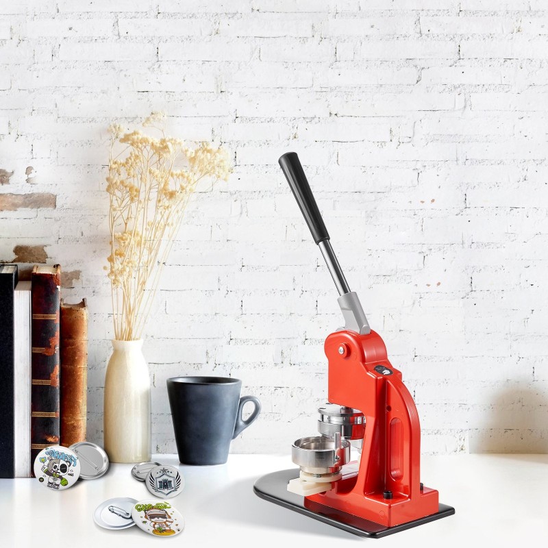 Nappimerkintäkone 58 mm rauta ja ABS-muovi manuaalinen 500 kpl nappiosia ympyräleikkurilla taikakirjalla