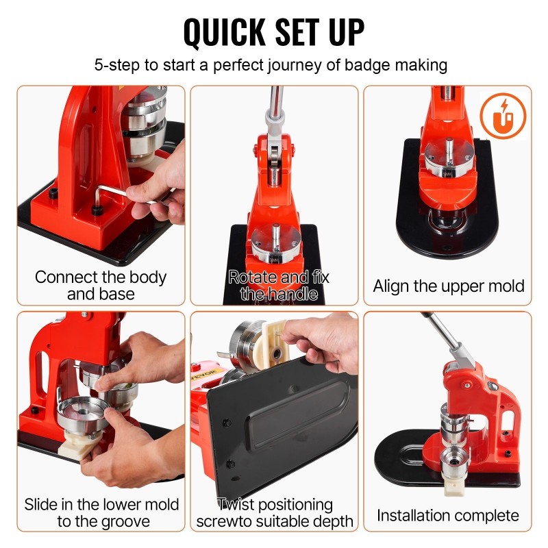 Rintanappikone 75 mm manuaalinen rauta ja ABS-muovi 500 kpl ympyräleikkuri taikakirja