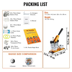 Nappimerkkikone 75 mm manuaalinen teräs ja alumiiniseos 500 kappaletta merkkiosia