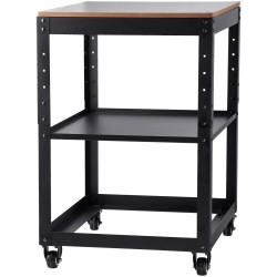 Höyläteline teräsrunko MDF työtaso 45 kg kantavuus 4 lukittavaa pyörää