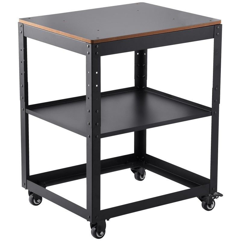 Höyläteline teräsrunko MDF-työtaso 45 kg kantavuus 4 lukittavaa pyörää