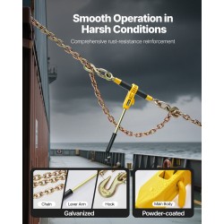 Räikkäketjunkiristin ja G80-mangaaniteräsketjut 10 mm 6,1 m työkuorma 4173 kg 4 settiä