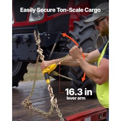 Räikkäketjunkiristin ja G80-mangaaniteräsketjut 10 mm 6,1 m työkuorma 4173 kg 4 settiä