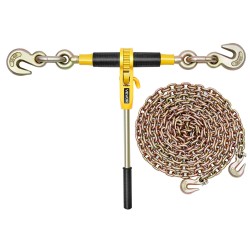Räikkäketjunkiristin ja G80-mangaaniteräsketjut 10 mm 6,1 m työkuorma 4173 kg 4 settiä
