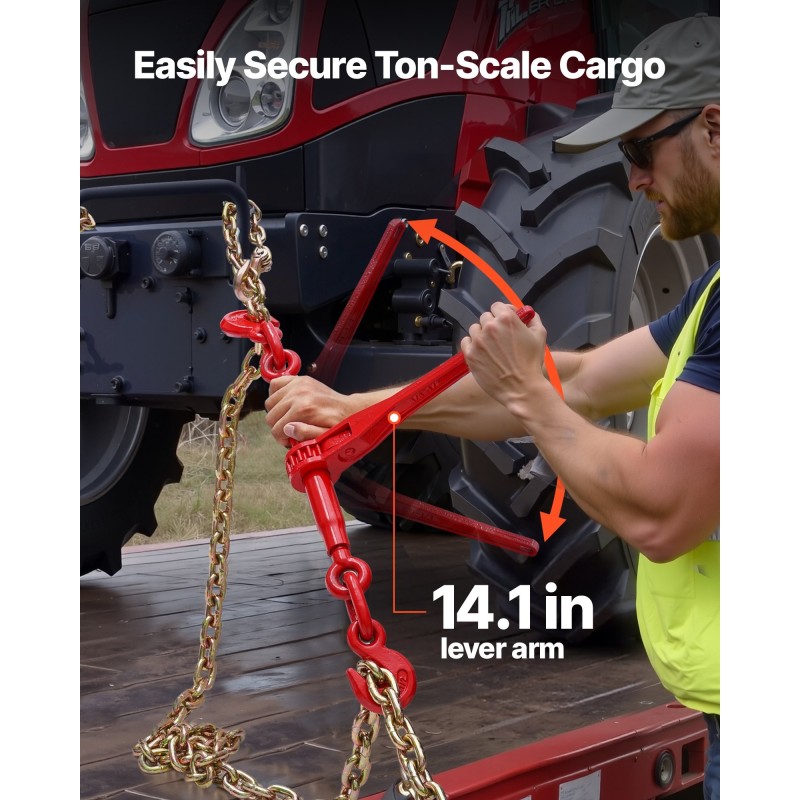 Räikkäketjunkiristin ja G80-mangaaniteräsketjut 10 mm 3 m 4173 kg 8 settiä