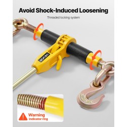 Räikkäketjunkiristin ja G80-mangaaniteräsketjut 8 mm x 3 m 2 kpl 3629 kg